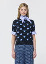 Polla sweater midnight blue jacquard hearts Night TARA JARMON CH