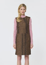 Rohane Dress beige leopard jacquard Nut brown TARA JARMON CH