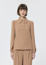 Tonio top beige crepe Nut brown TARA JARMON CH