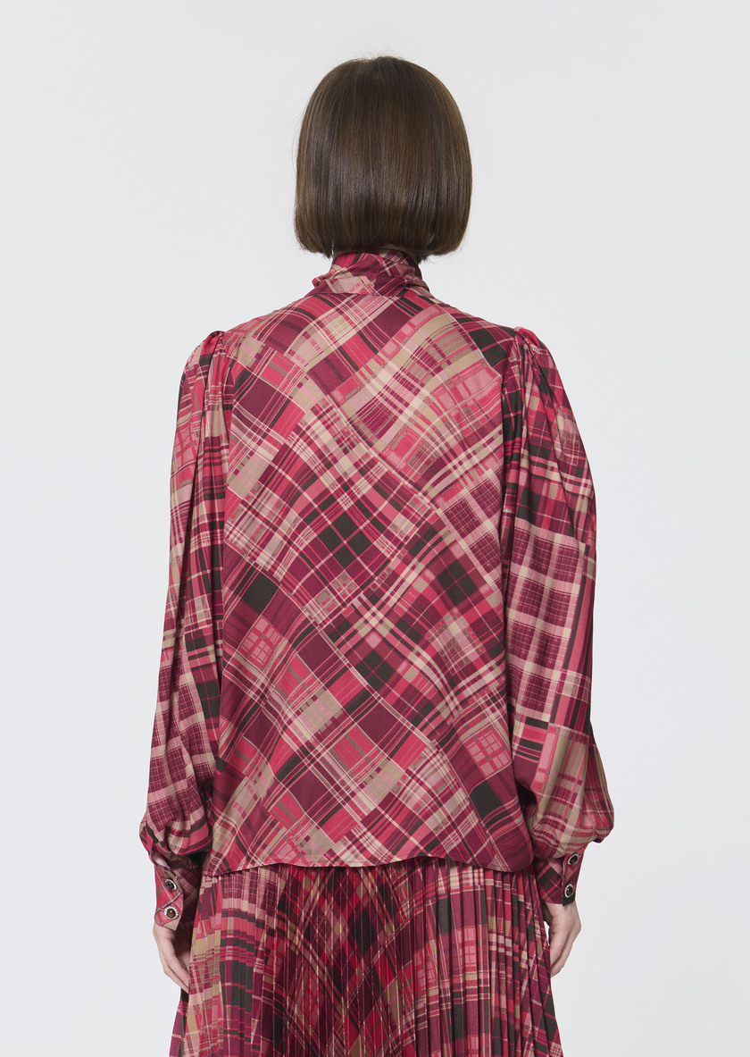 Candya shirt pink plaid print Raspberry TARA JARMON CH