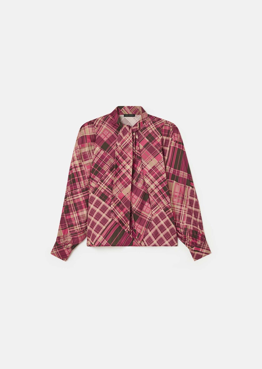 Candya shirt pink plaid print Raspberry TARA JARMON CH
