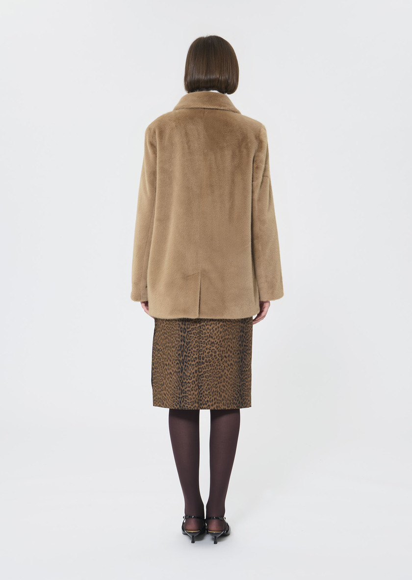 Melba Coat beige faux fur Taupe color TARA JARMON CH