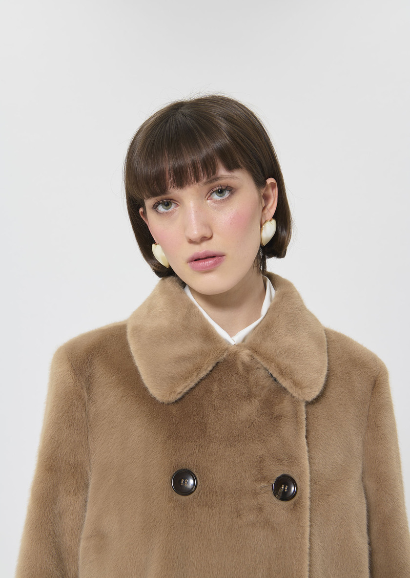 Melba Coat beige faux fur Taupe color TARA JARMON CH