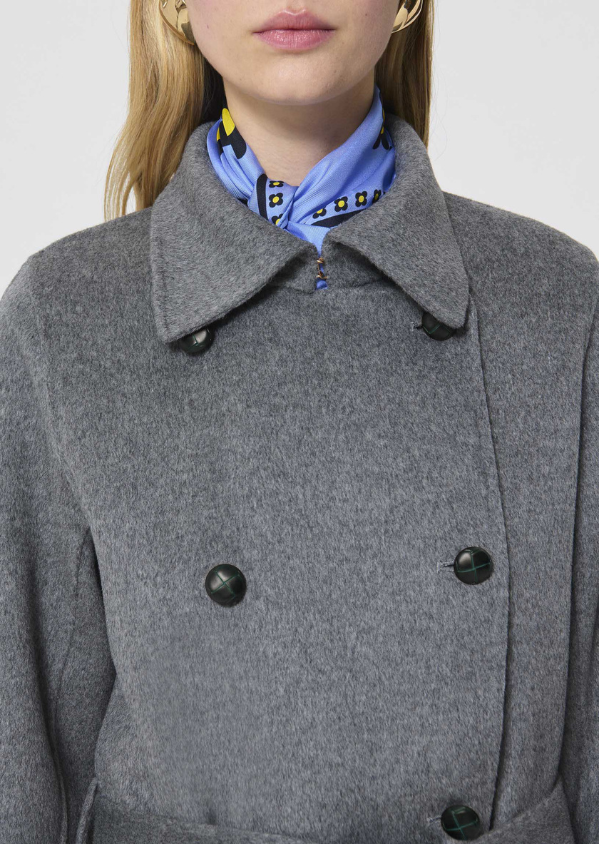 Martino Coat heather grey double-faced wool Gray grey TARA JARMON CH