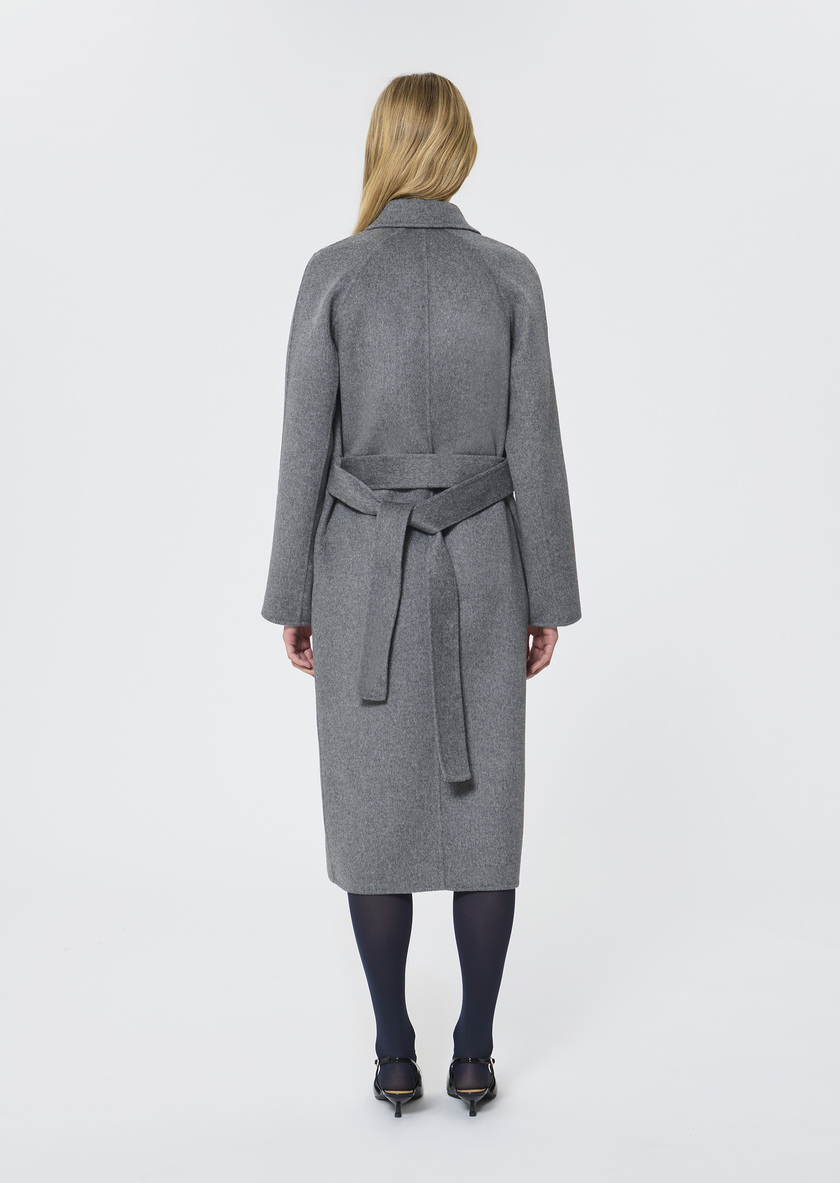 Martino Coat heather grey double-faced wool Gray grey TARA JARMON CH