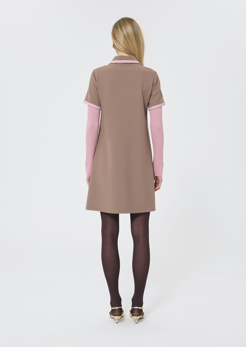 Rubina Dress beige double canvas Taupe color TARA JARMON CH