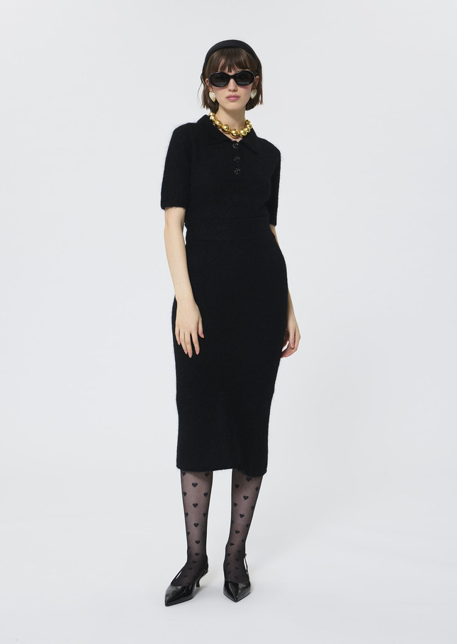 Janna skirt black brushed alpaca Black TARA JARMON CH