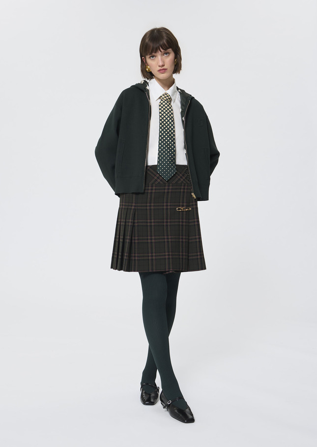 Jannie Skirt green checkered Vert anglais TARA JARMON CH