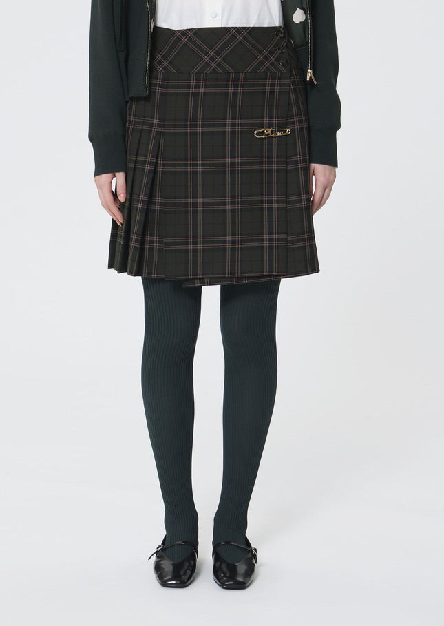 Jannie Skirt green checkered Vert anglais TARA JARMON CH