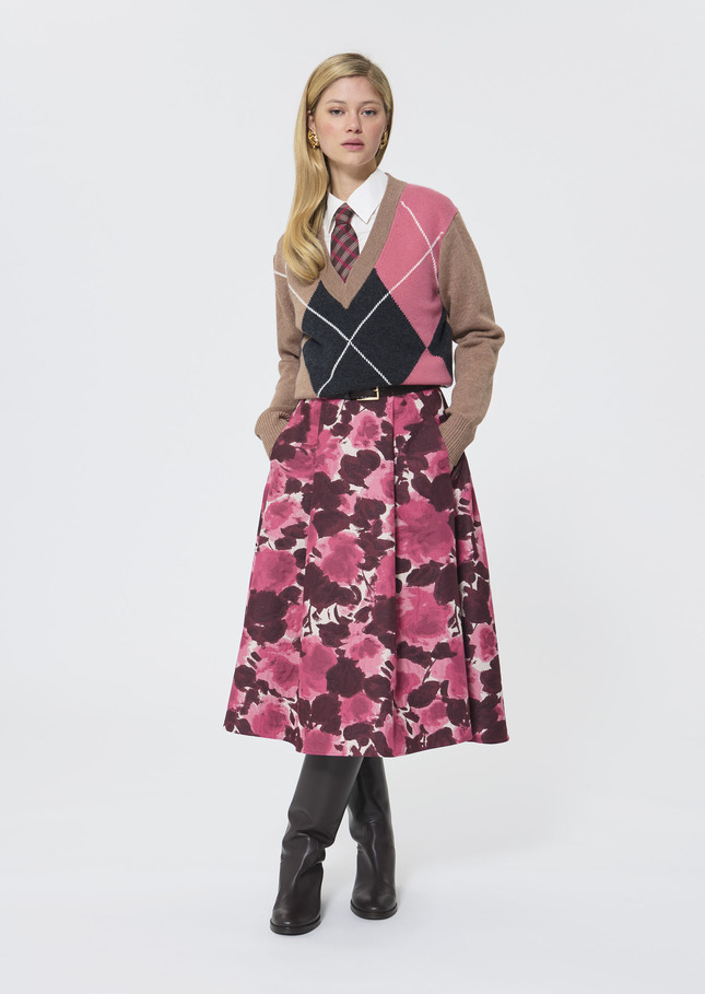 Joe Skirt ecru floral print Craie TARA JARMON CH