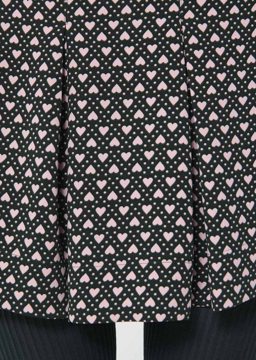 Justine Skirt green with small heart print Vert anglais TARA JARMON CH