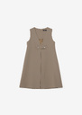 Raphaelle Dress beige wool Taupe color TARA JARMON CH