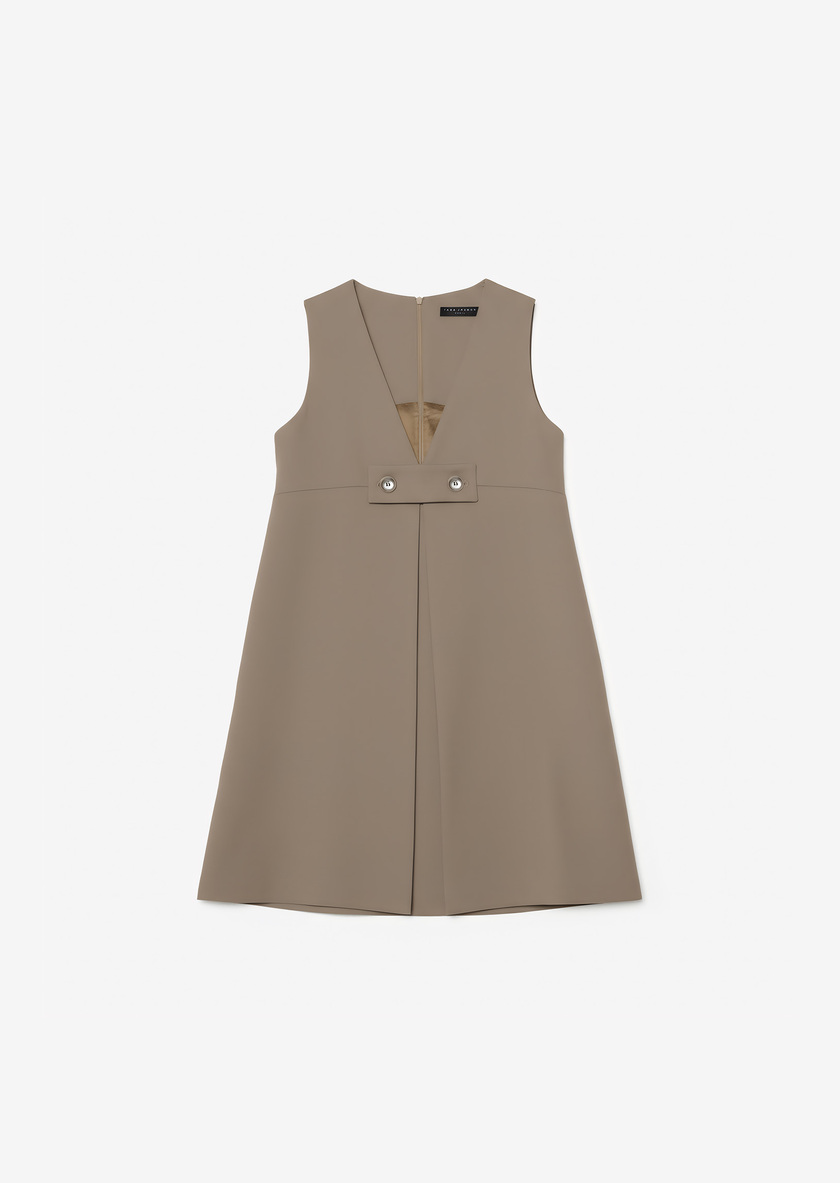 Raphaelle Dress beige wool Taupe color TARA JARMON CH