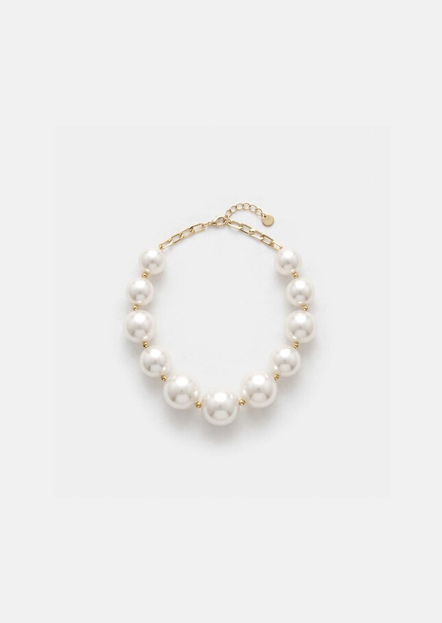Belladonna Necklace ecru with large beads Off-white TARA JARMON CH