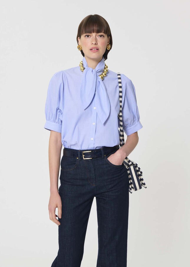 Candyce shirt blue with thin stripes Blue TARA JARMON CH