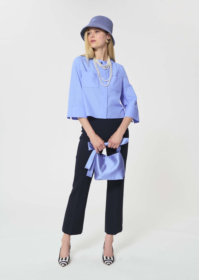 Cloé shirt sky blue poplin Horizon TARA JARMON CH