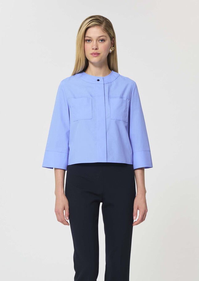 Cloé shirt sky blue poplin Horizon TARA JARMON CH