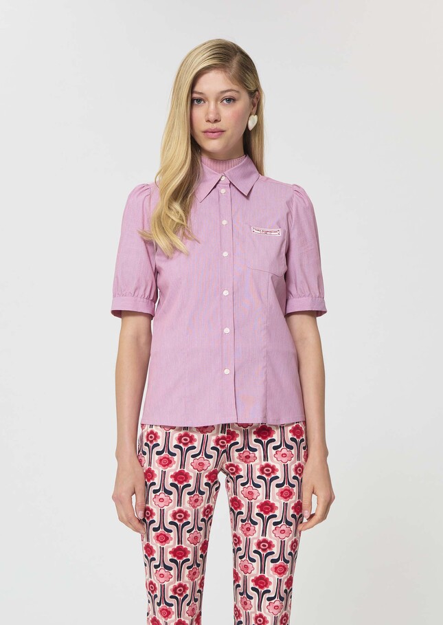 Celine shirt red with thin stripes Cerise TARA JARMON CH