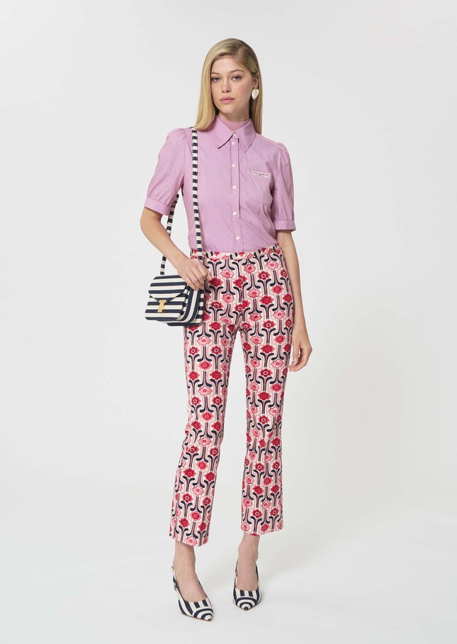 Celine shirt red with thin stripes Cerise TARA JARMON CH