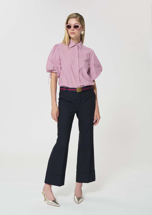 Caly Shirt red striped poplin Cerise TARA JARMON CH