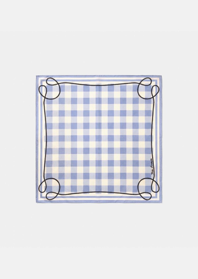 Eddie Scarf sky blue gingham cotton Horizon TARA JARMON CH