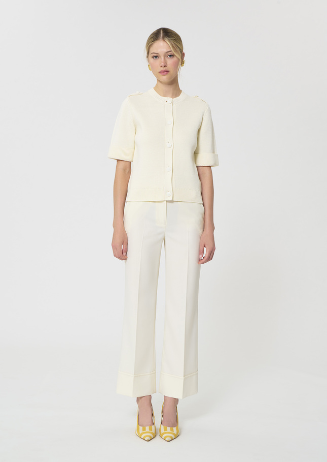 Gisèle Vest ecru cotton Off-white TARA JARMON CH