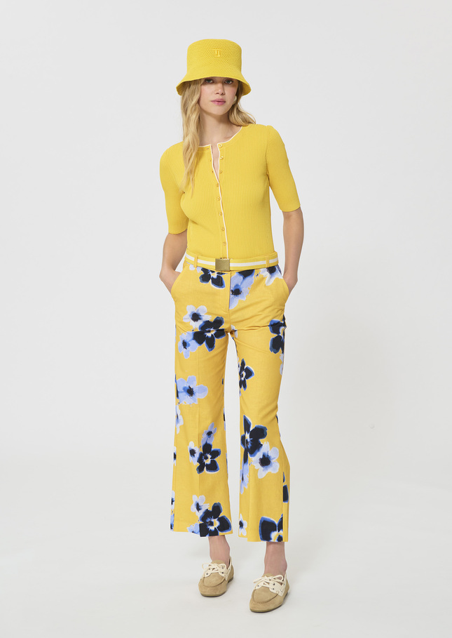 Gipsy Vest yellow ribbed knit Mimosa TARA JARMON CH