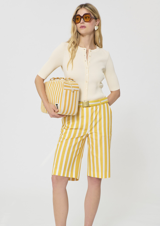 Gipsy Vest ecru ribbed knit Off-white TARA JARMON CH