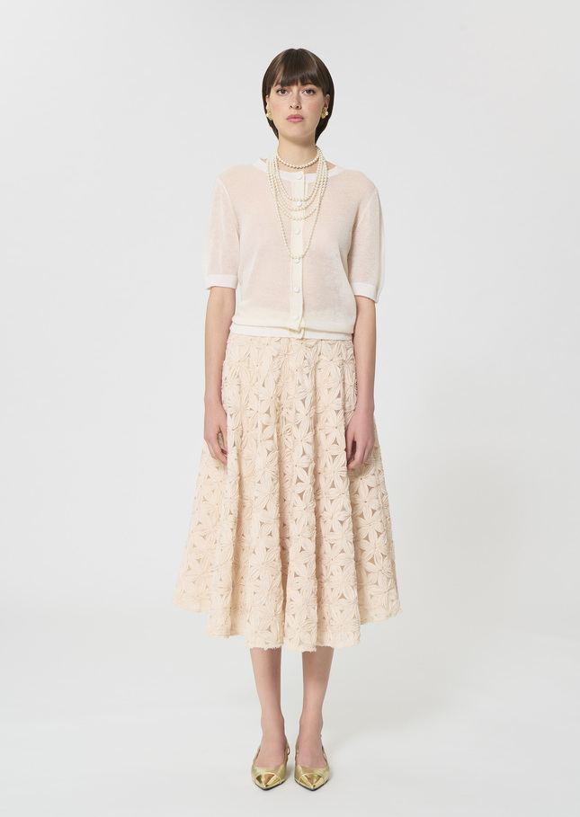 Gillie Vest ecru in extra fine mohair Off-white TARA JARMON CH