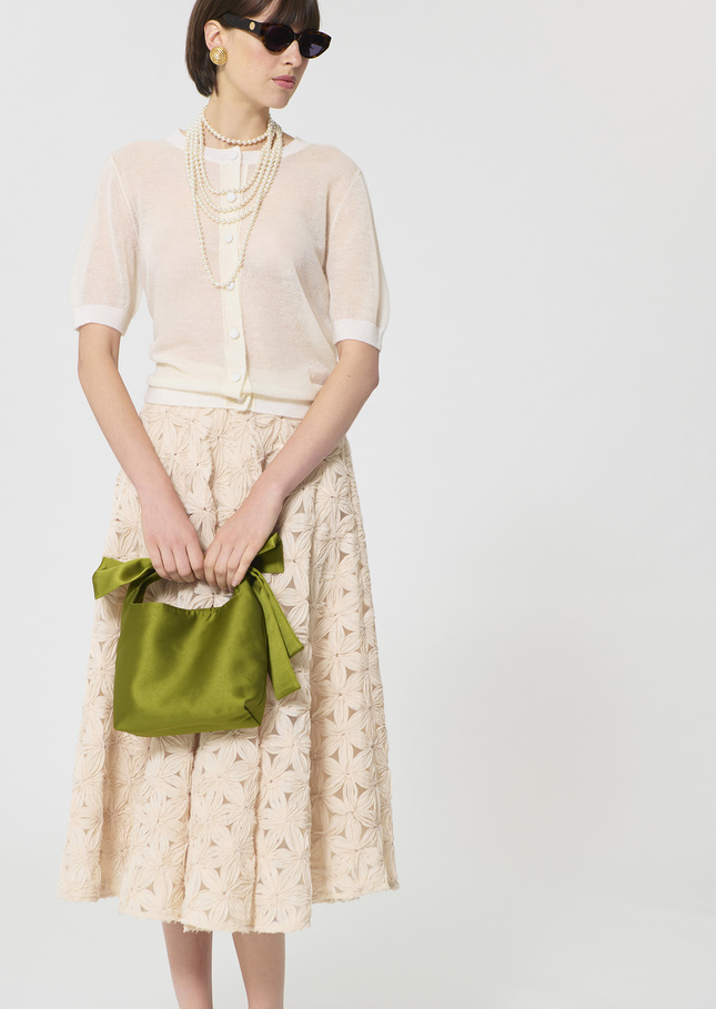 Gillie Vest ecru in extra fine mohair Off-white TARA JARMON CH
