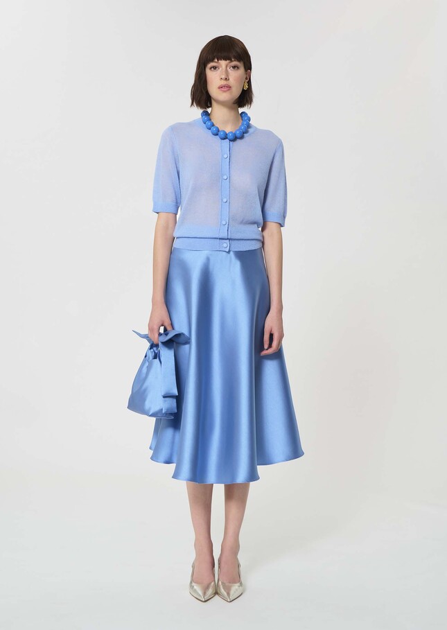 Gillie Vest sky blue in extra fine mohair Horizon TARA JARMON CH