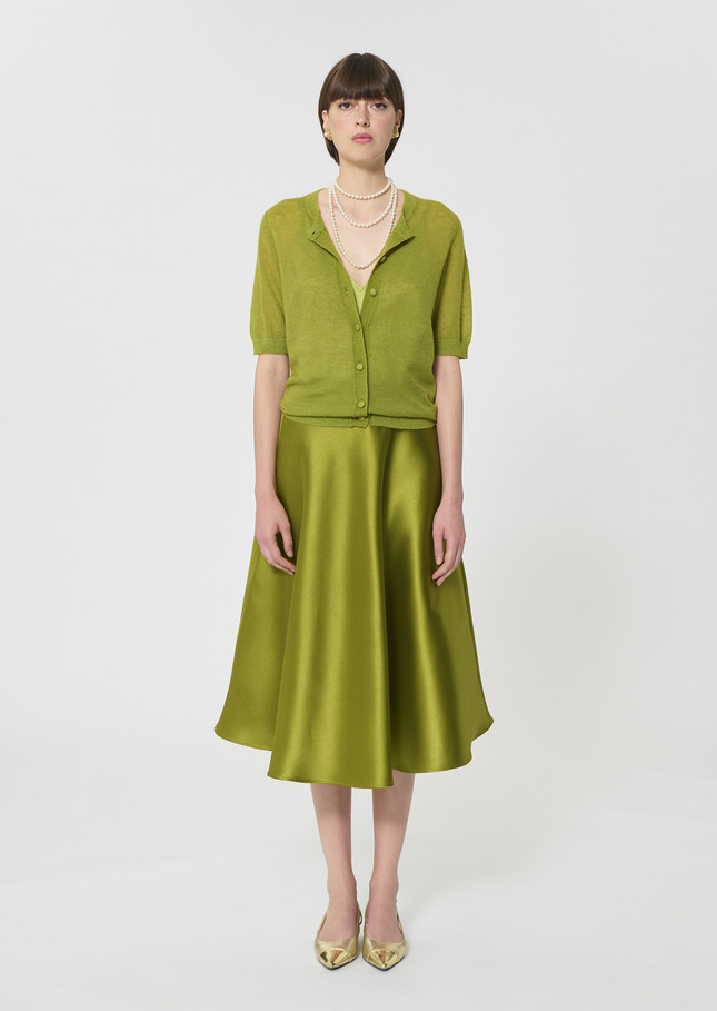 Gillie Vest extra fine green mohair Pomme TARA JARMON CH