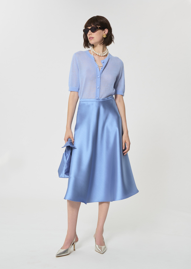 Josephine skirt sky blue duchess satin Horizon TARA JARMON CH