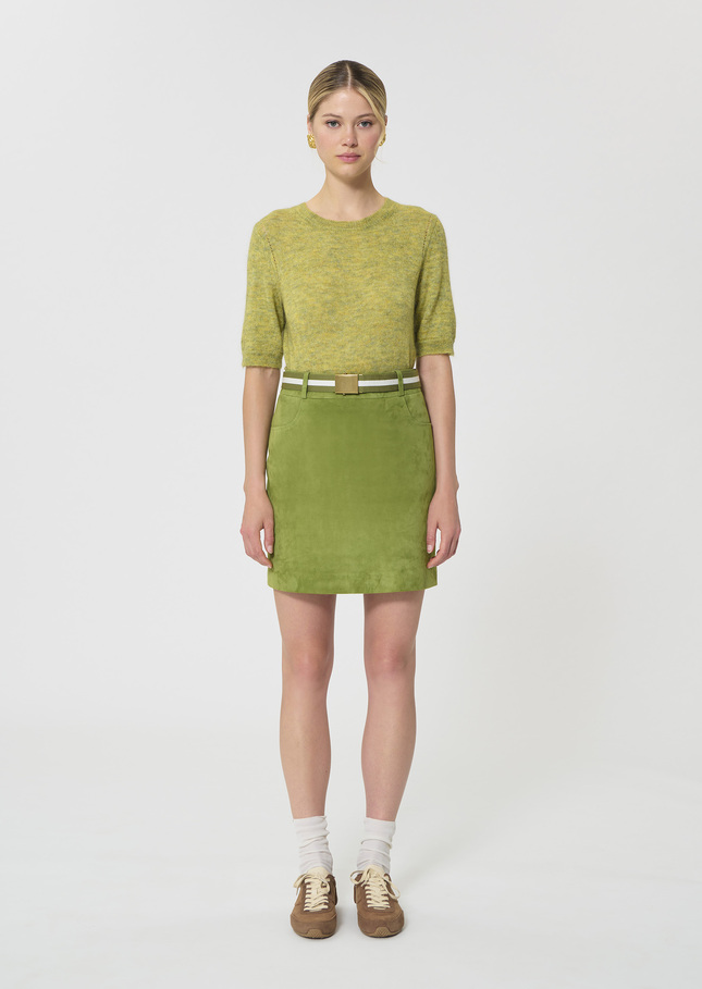 Janice Skirt green suede Pomme TARA JARMON CH