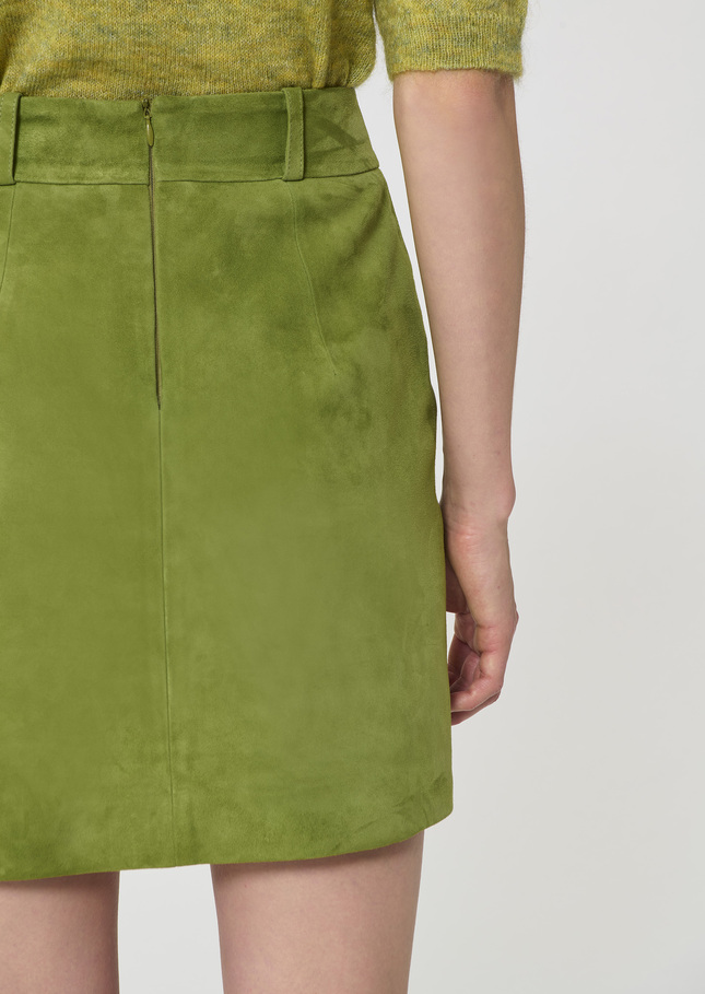 Janice Skirt green suede Pomme TARA JARMON CH