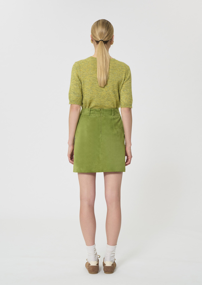 Janice Skirt green suede Pomme TARA JARMON CH