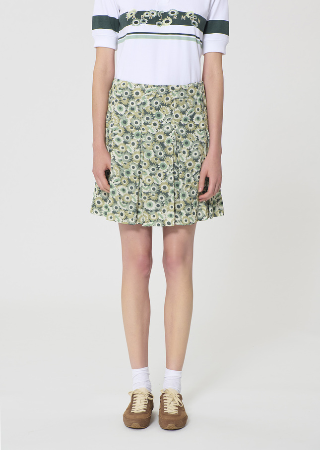 Justine Skirt green floral print Vert anglais TARA JARMON CH