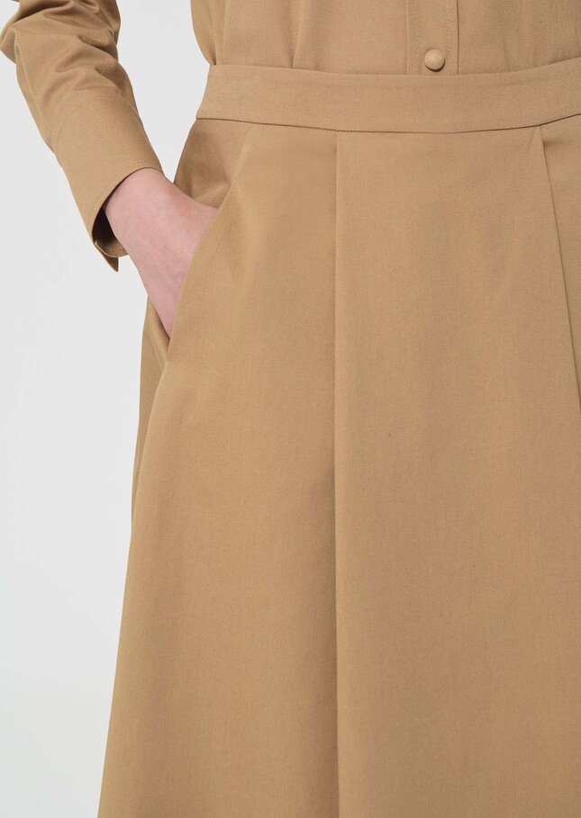 Joel Skirt beige cotton gabardine Miel TARA JARMON CH