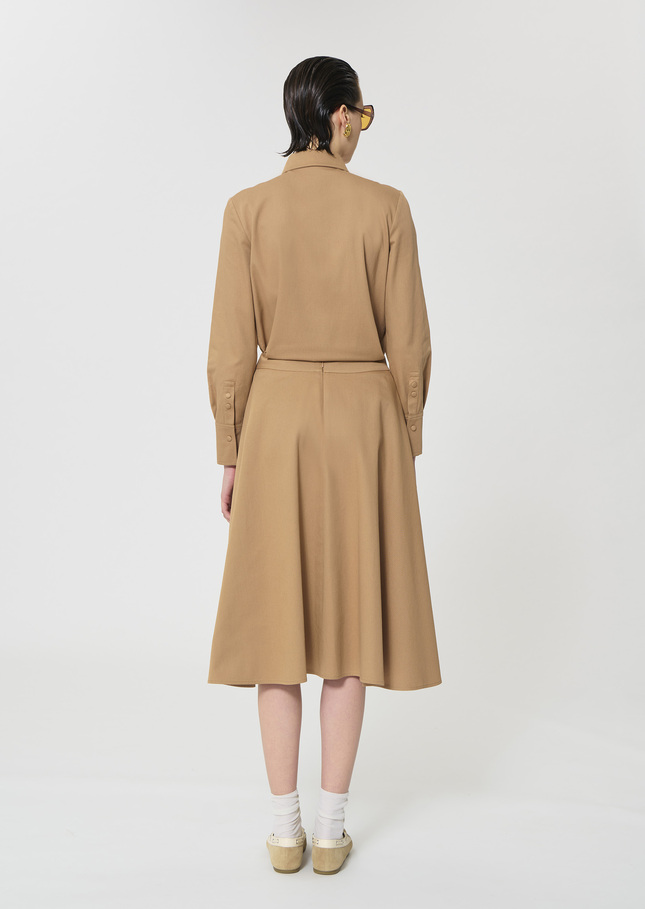 Joel Skirt beige cotton gabardine Miel TARA JARMON CH