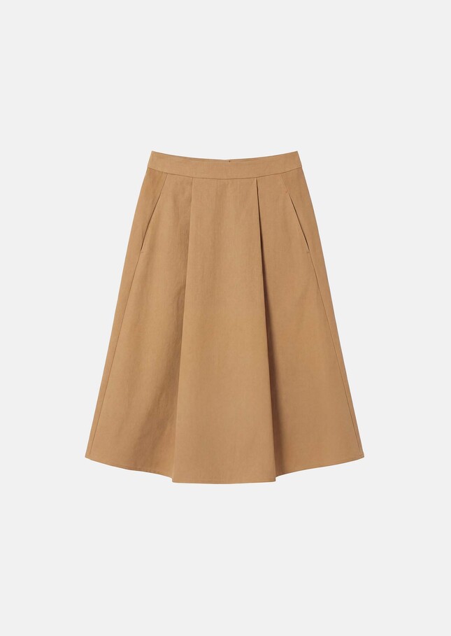 Joel Skirt beige cotton gabardine Miel TARA JARMON CH