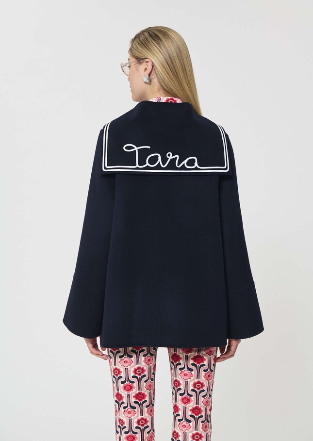 Melody Coat midnight blue double-faced wool Night TARA JARMON CH
