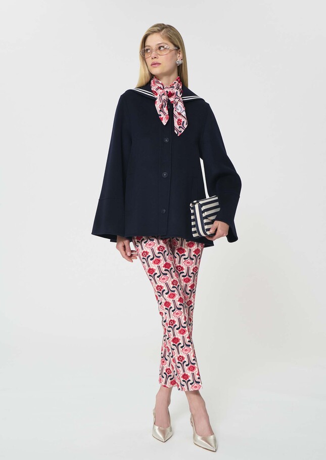 Melody Coat midnight blue double-faced wool Night TARA JARMON CH