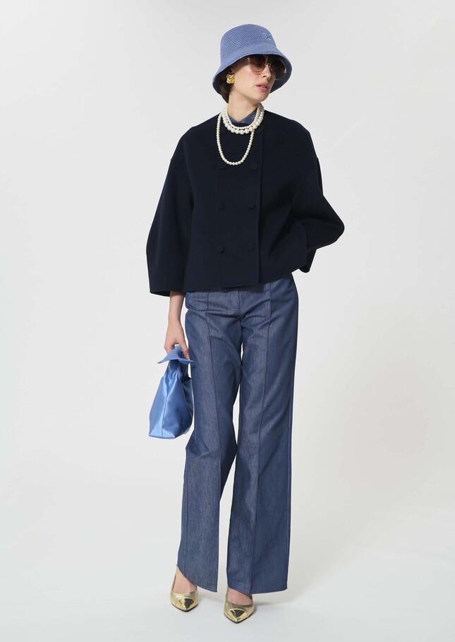 Milady Coat midnight blue double-faced wool Night TARA JARMON CH