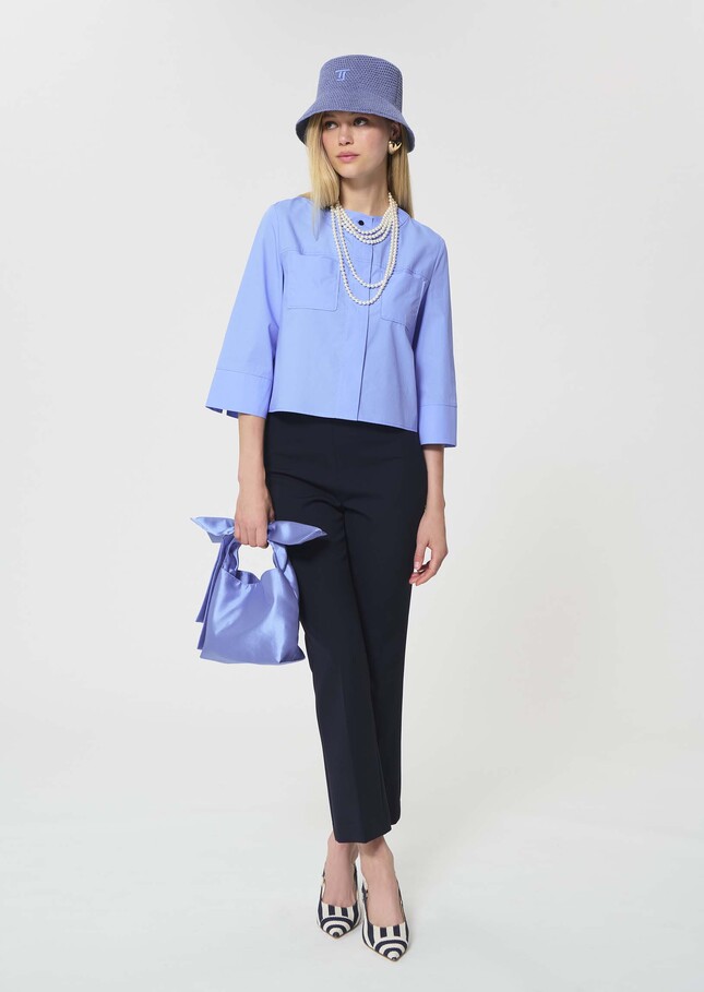 Paulin Trousers midnight blue double canvas Night TARA JARMON CH