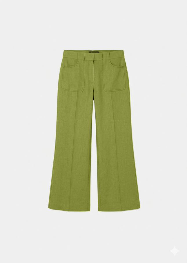 Pierrick trousers green cotton gabardine Pomme TARA JARMON CH