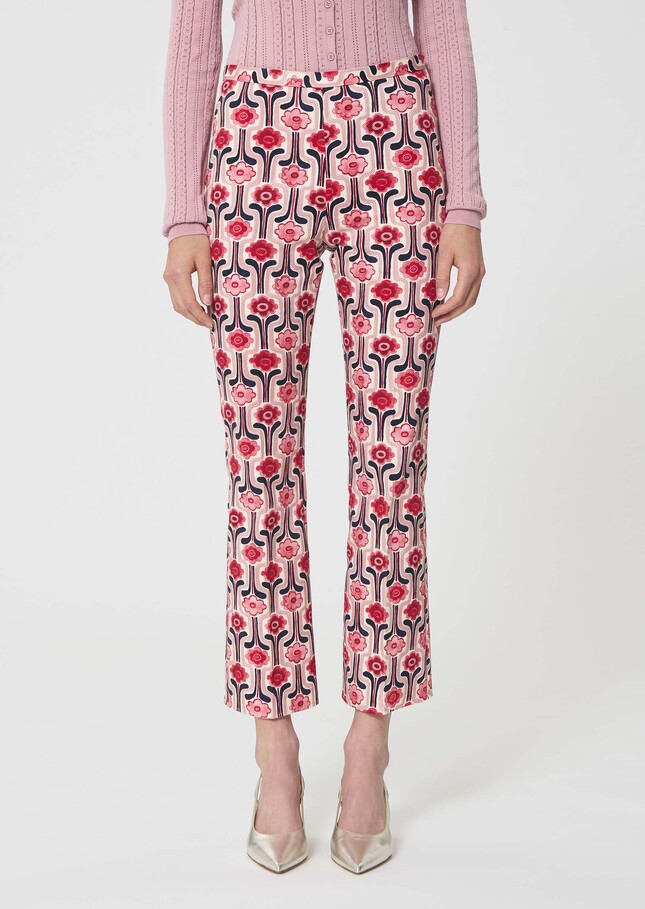 Paulino trousers pale pink retro print Blush TARA JARMON CH