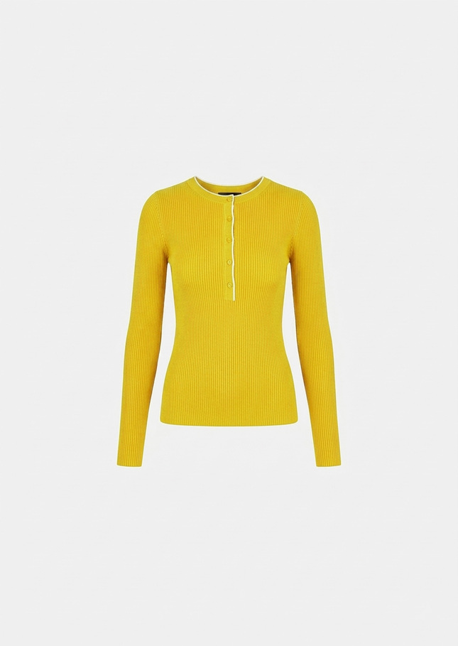 Paulie sweater yellow ribbed knit Mimosa TARA JARMON CH