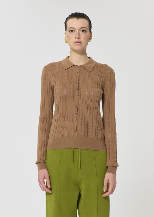 Paco sweater beige silky cotton Miel TARA JARMON CH
