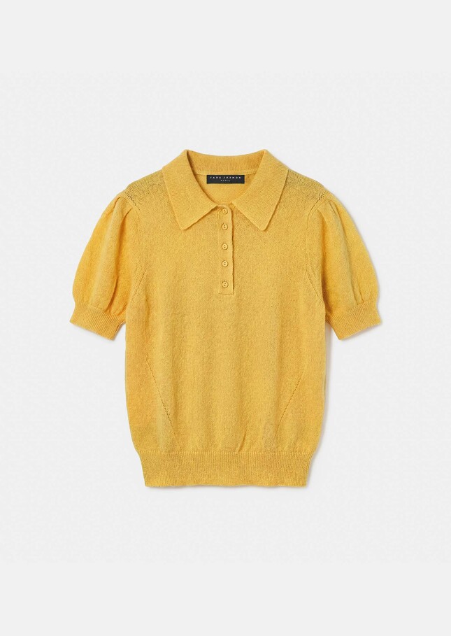 Poppie Sweater yellow in extra fine mohair Mimosa TARA JARMON CH