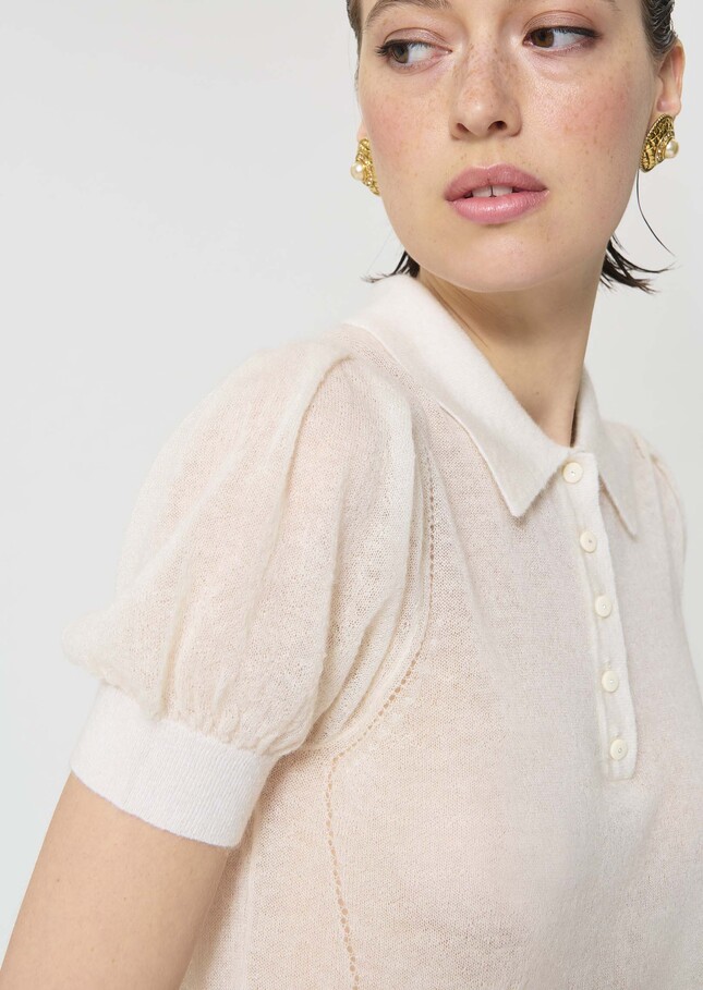 Poppie Sweater ecru in extra fine mohair Off-white TARA JARMON CH